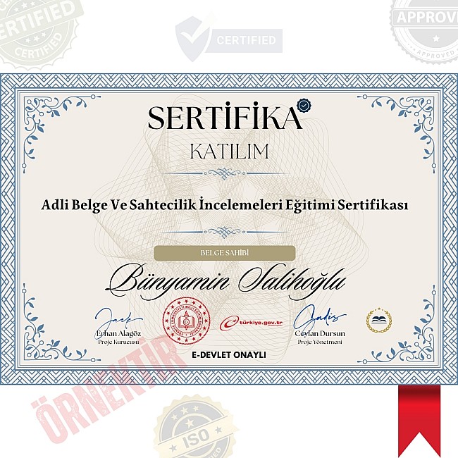 Adli Belge Ve Sahtecilik İncelemeleri Eğitimi Sertifika / 45 Saat