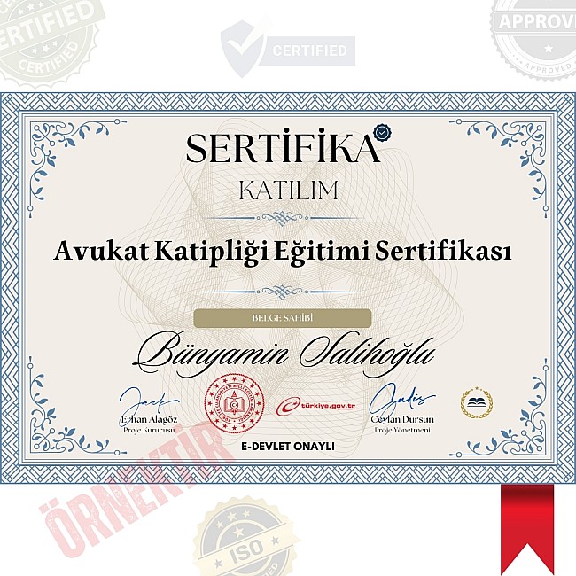 Avukat Katipliği Eğitimi Sertifika / 120 Saat