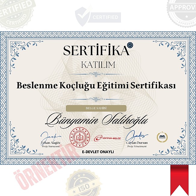 Beslenme Koçluğu Eğitimi Sertifika / 120 Saat