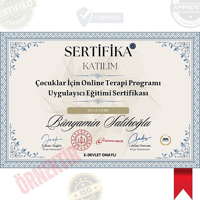 Çocuklar İçin Online Terapi Programı Uygulayıcı Eğitimi Sertifika / 520 Saat