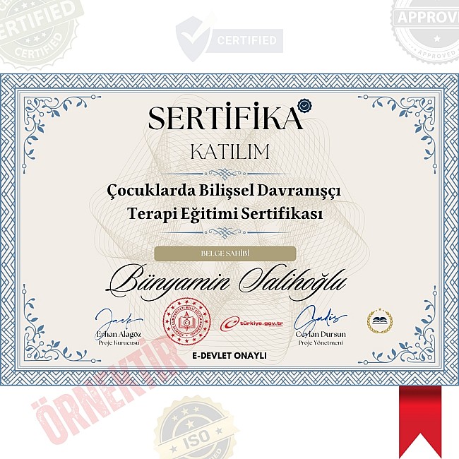 Çocuklarda Bilişsel Davranışçı Terapi Eğitimi Sertifika / 12 Saat