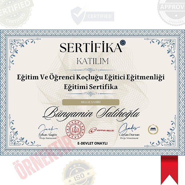 Eğitim Ve Öğrenci Koçluğu Eğitici Eğitmenliği Eğitimi Sertifika / 200 Saat