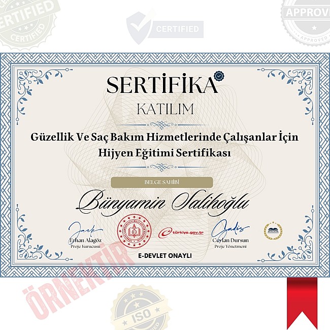 Güzellik Ve Saç Bakım Hizmetlerinde Çalışanlar İçin Hijyen Eğitimi Sertifika / 8 Saat