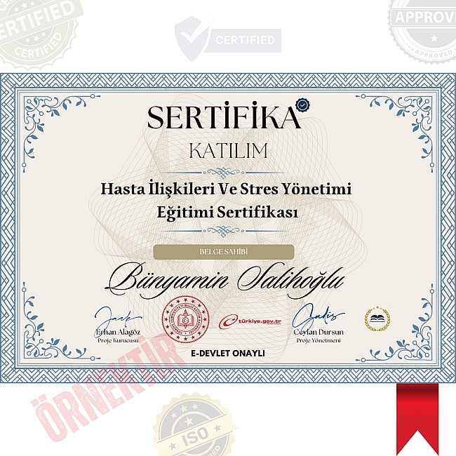 Hasta İlişkileri Ve Stres Yönetimi Eğitimi Sertifika / 560 Saat