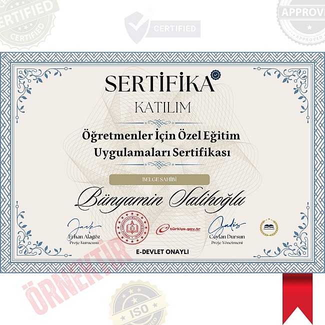 Öğretmenler İçin Özel Eğitim Uygulamaları Sertifika / 80 Saat