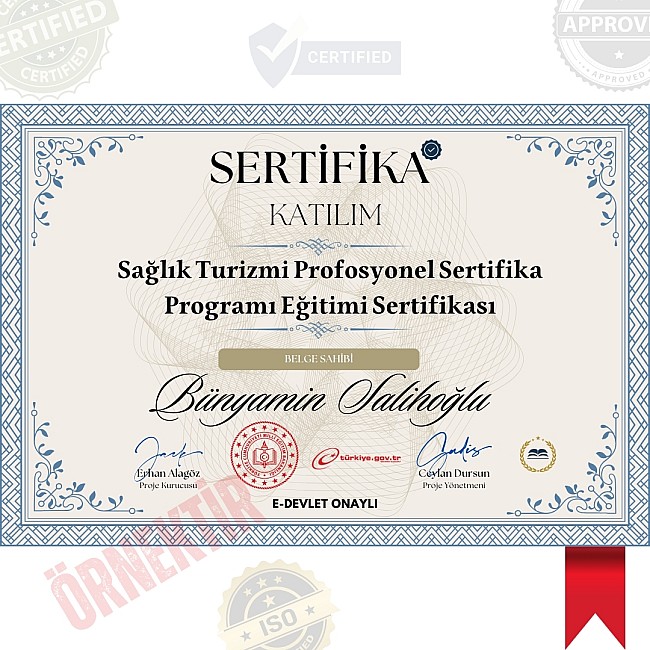 Sağlık Turizmi Profosyonel Sertifika Programı Eğitimi Sertifika / 200 Saat