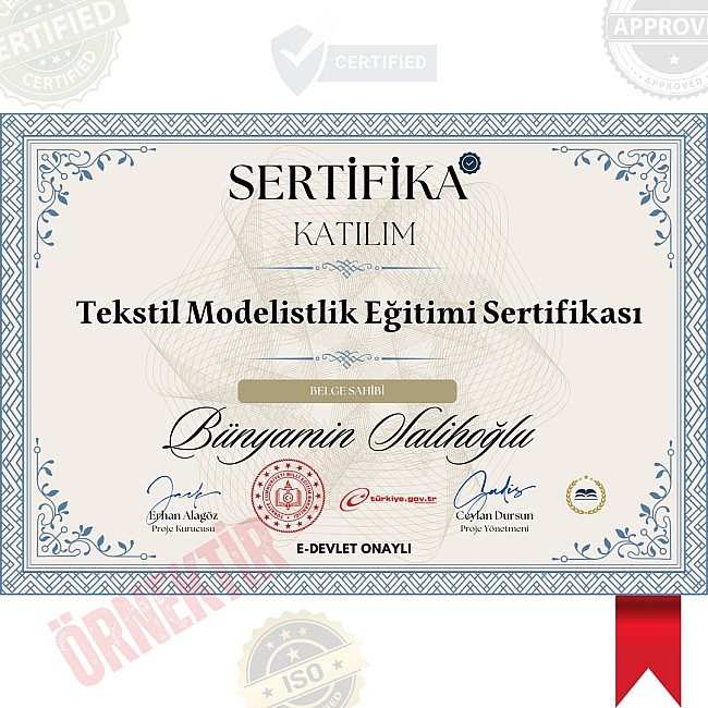 Tekstil Modelistlik Eğitimi Sertifika / 504 Saat