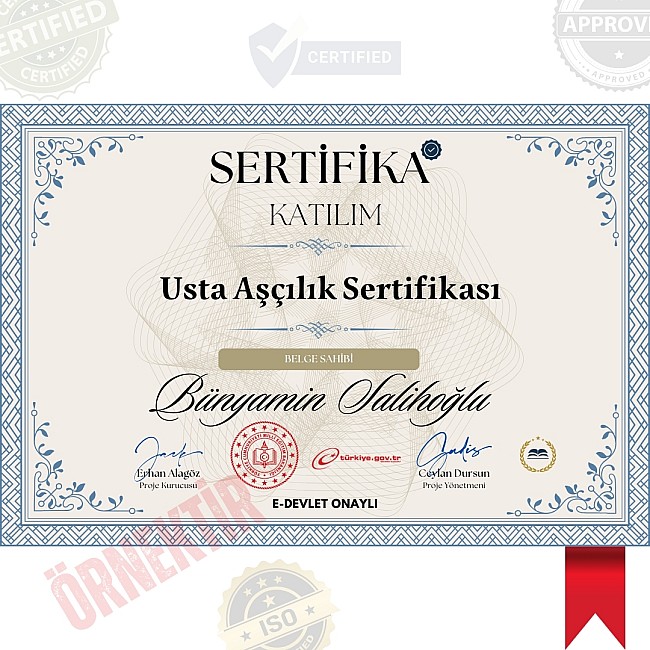 Usta Aşçılık Sertifika / 826 Saat