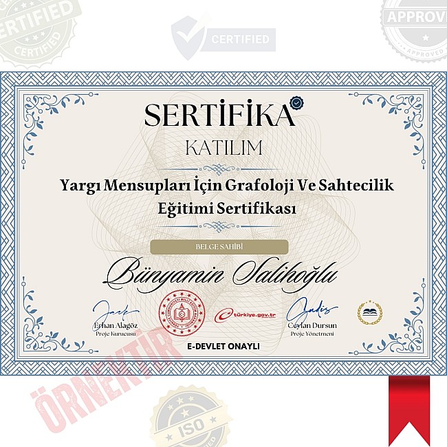 Yargı Mensupları İçin Grafoloji Ve Sahtecilik Eğitimi Sertifika / 120 Saat